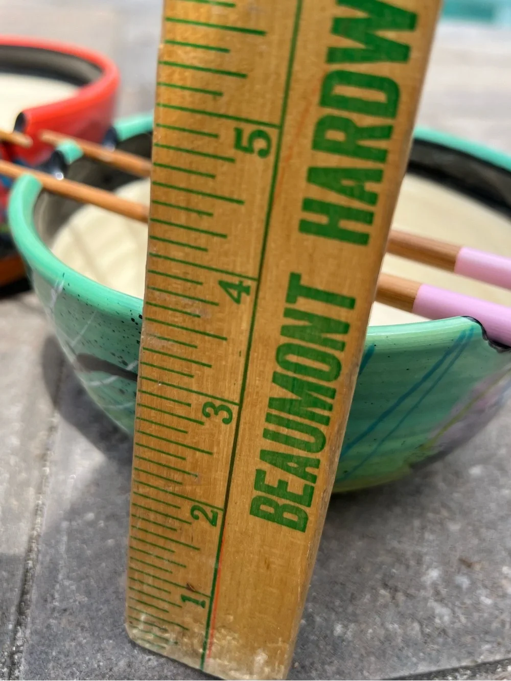 Handmade Ramen Bowl Set — Teal & Red, Artist Signe